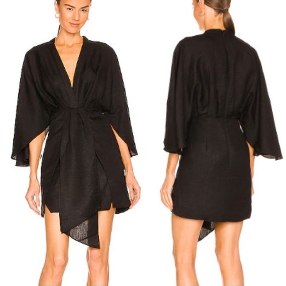 Significant Other Lola Batwing Sleeve Plunging Neckline Dress Size 8 - Picture 2 of 7